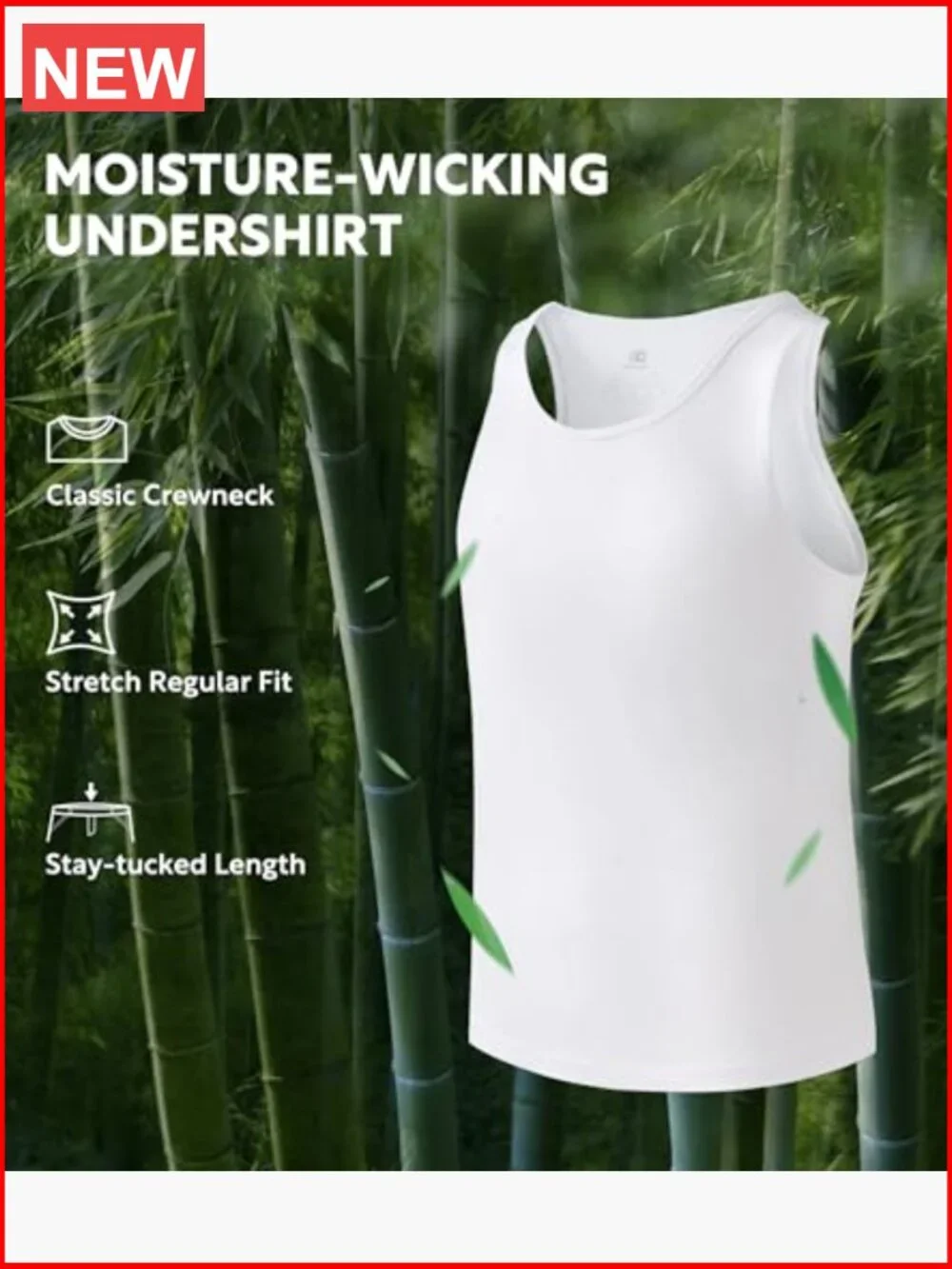 Bamboo Rayon Tank Top Undershirts Moisture-Wicking A-Shirt for Men 3 Pack